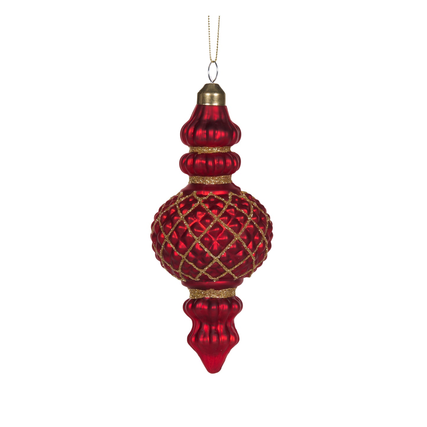 Matte Red Quilted Finial