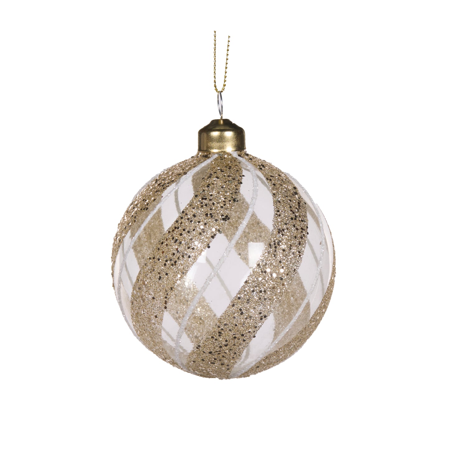 Beaded Champagne Swirl Bauble