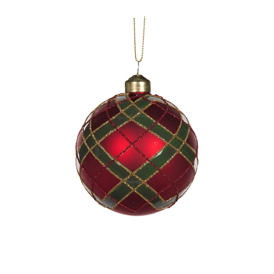 Frosted Tartan Bauble