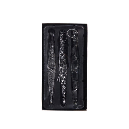 Set/3 Glass Diamond Drops