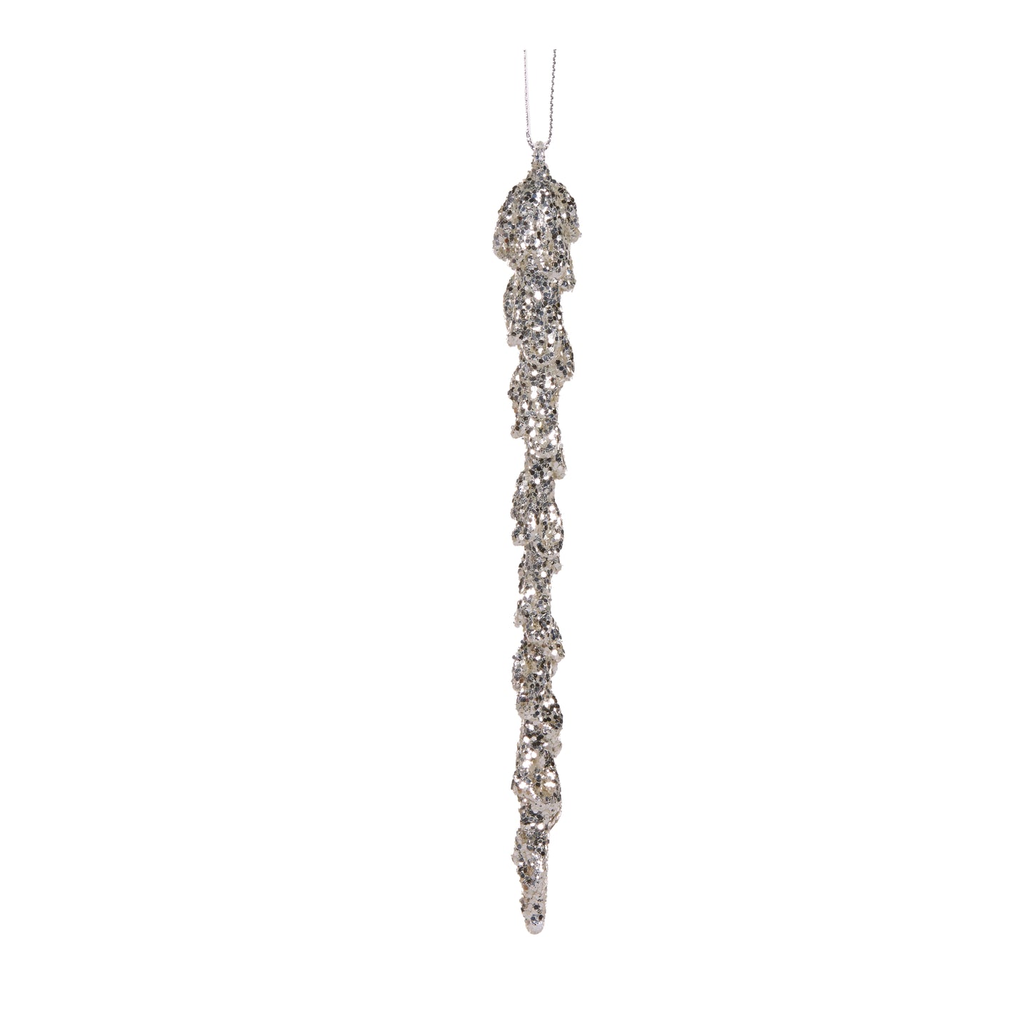 Silver Encrusted Glass Drop