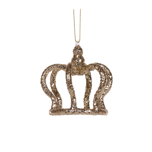 Luxe Glittered Crown Hanging