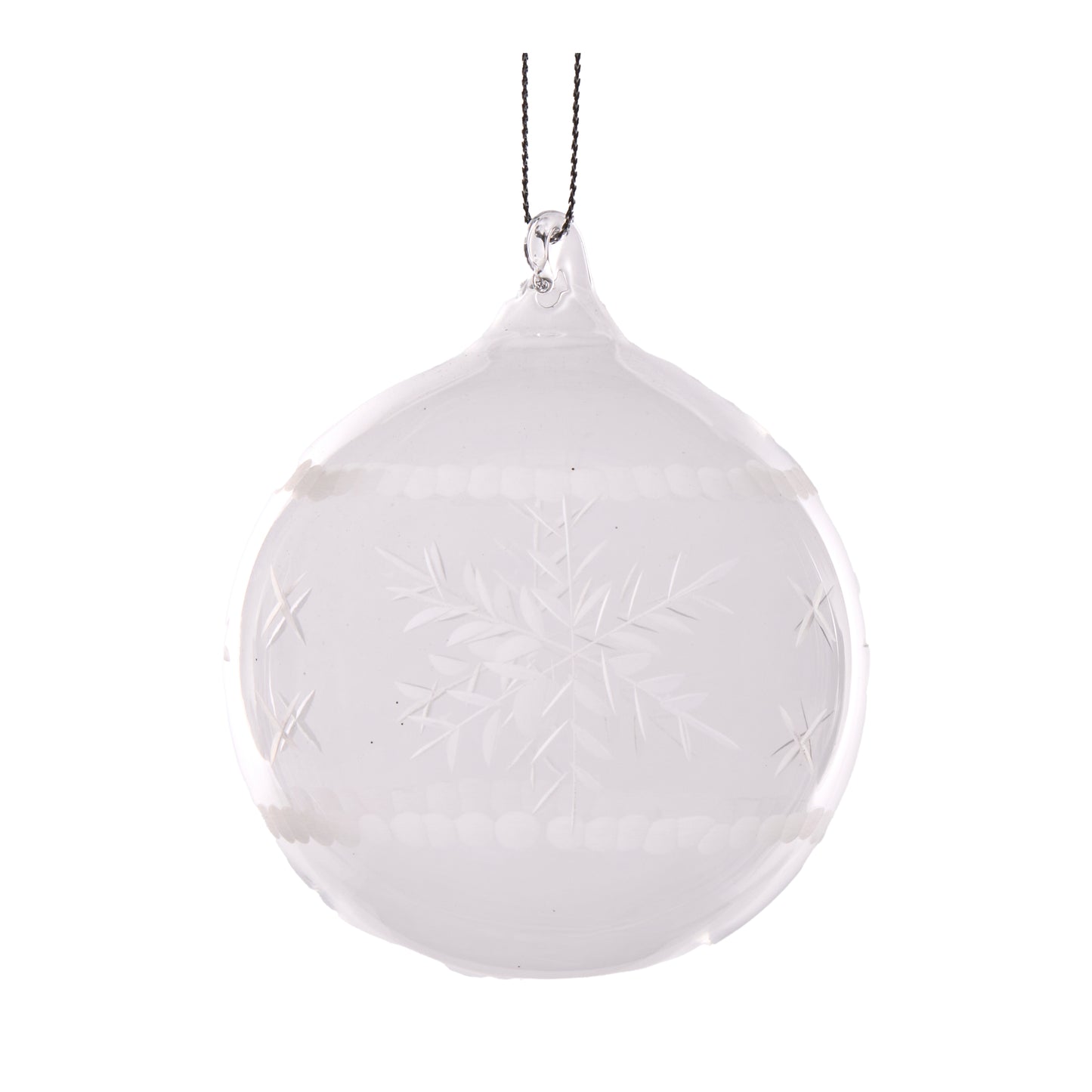 Clear Snowflake Etched Bauble