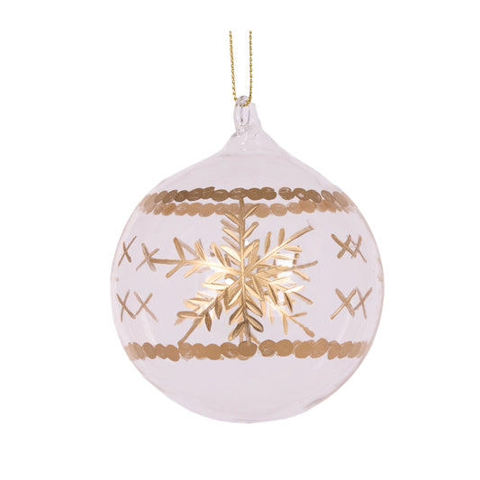 Gold Snowflake Etched Bauble