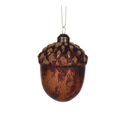 Burnt Copper Acorn Bauble