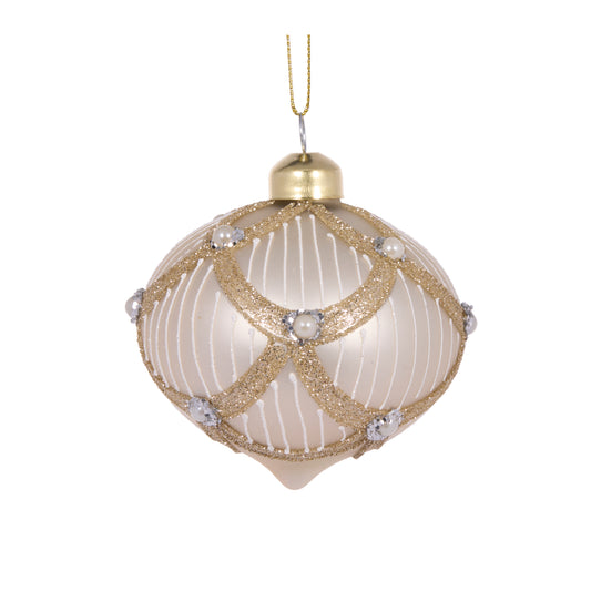 Champagne Deco Onion Bauble