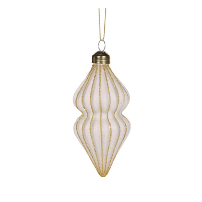 Frosted Elliptical Drop Bauble