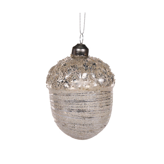 Silver Acorn Bauble