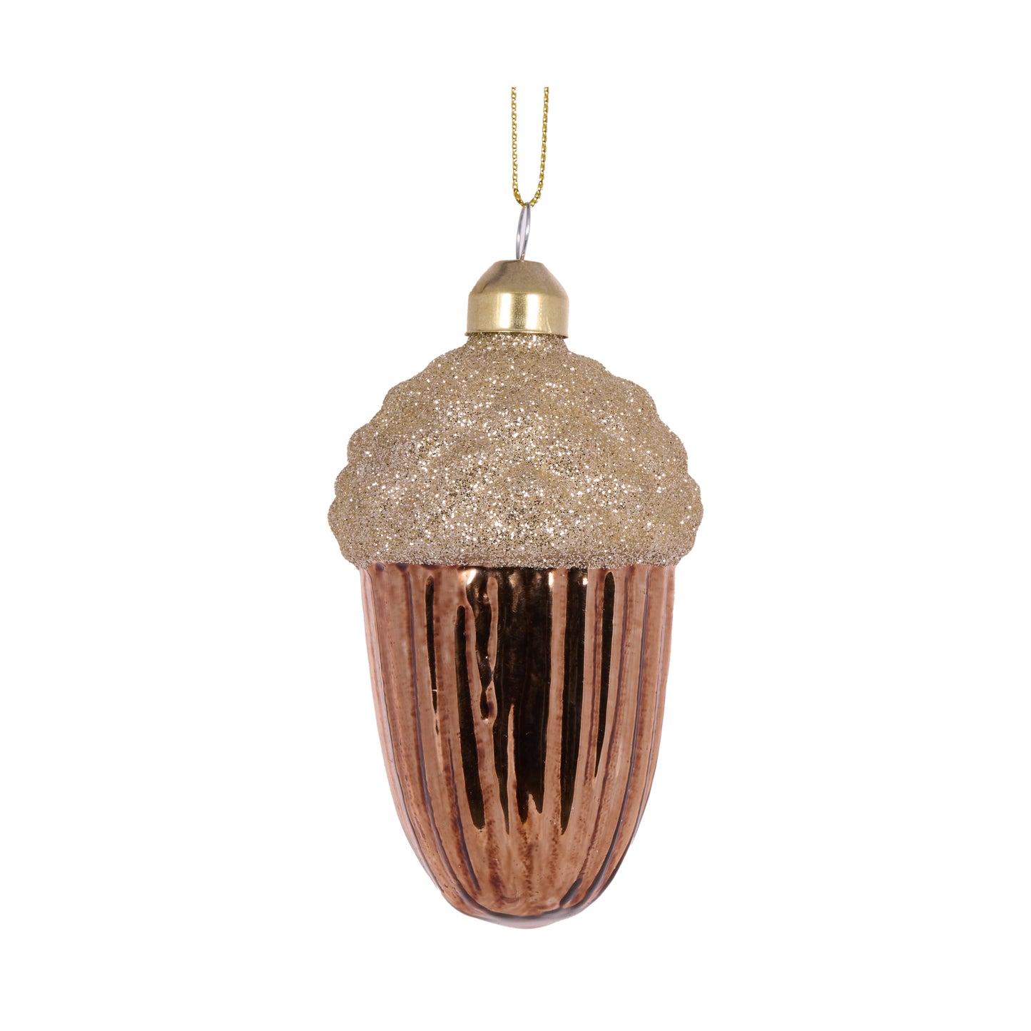 Copper Frosted Acorn Bauble