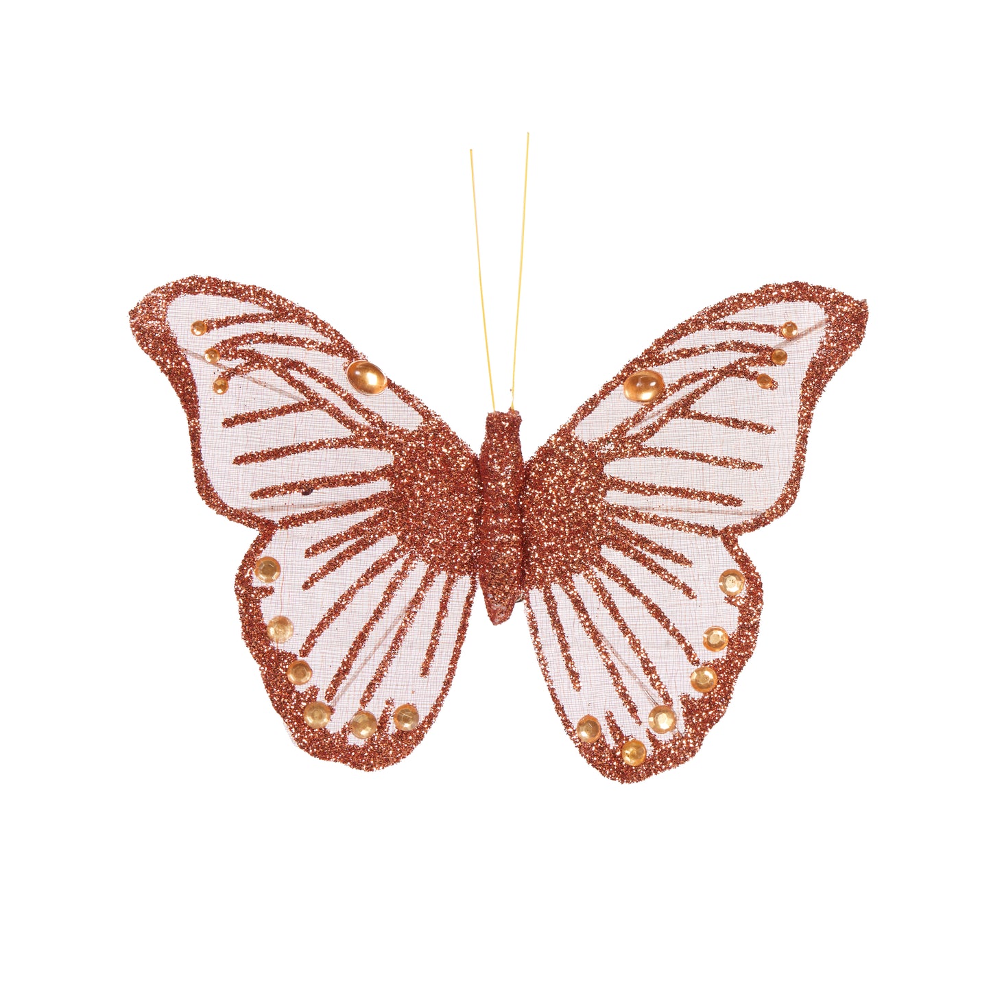 Burnt Orange Glitter Butterfly Clip