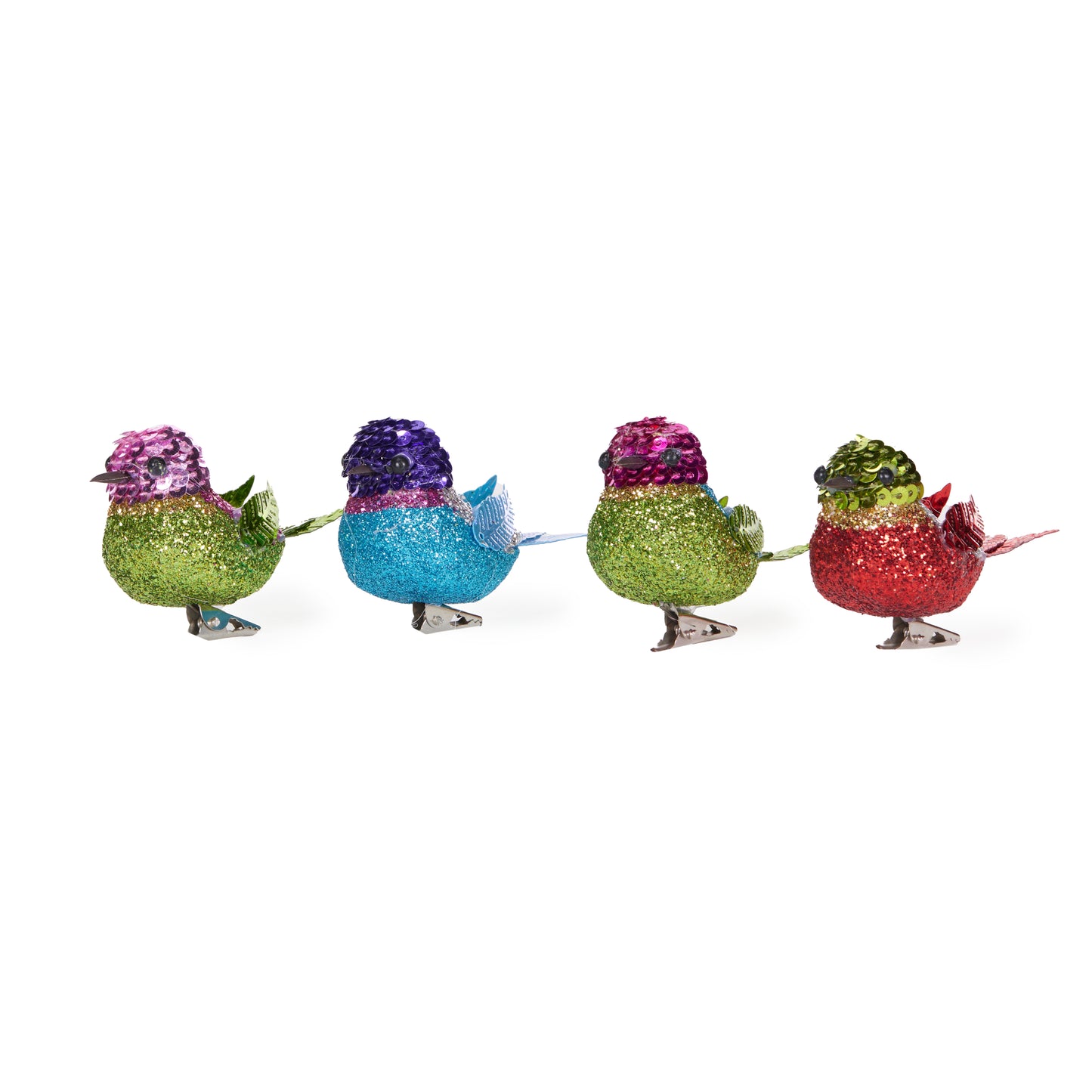 Set/8 Fa La La Sequin Clip Birds