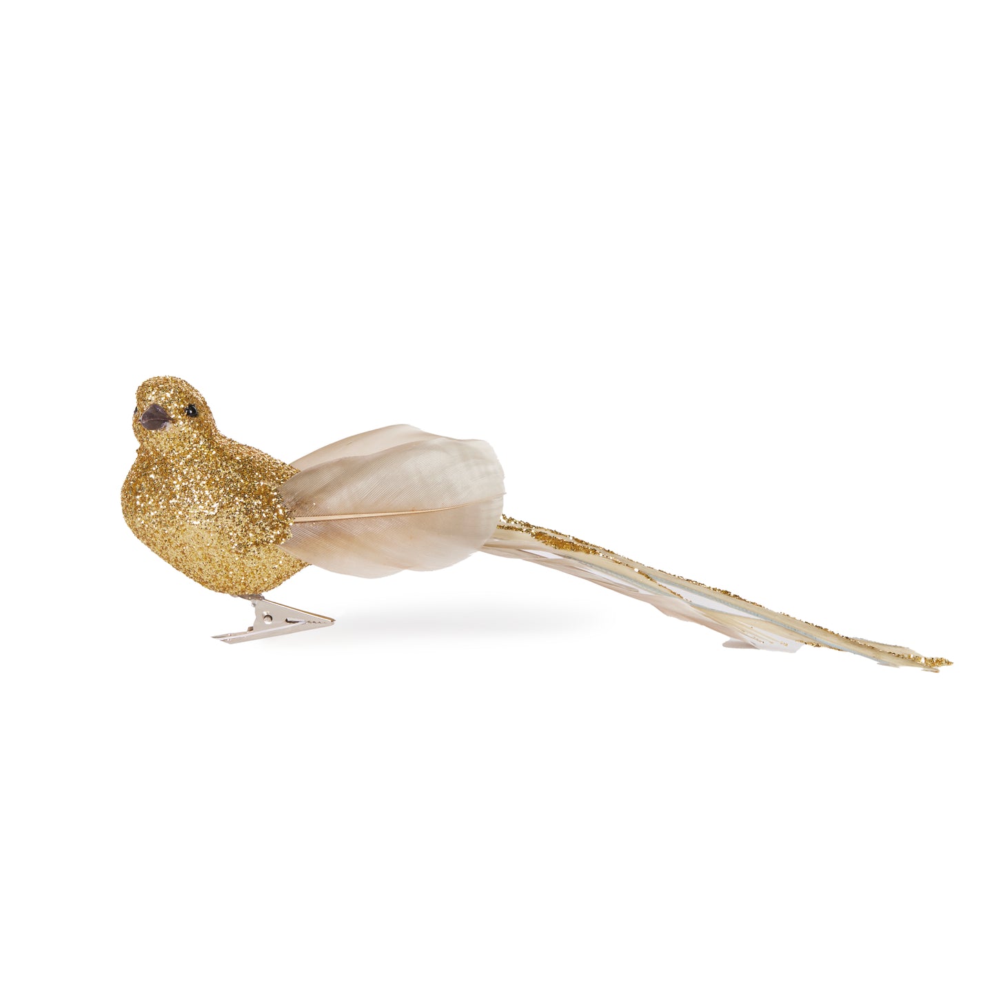 Gold Feather Clip Bird