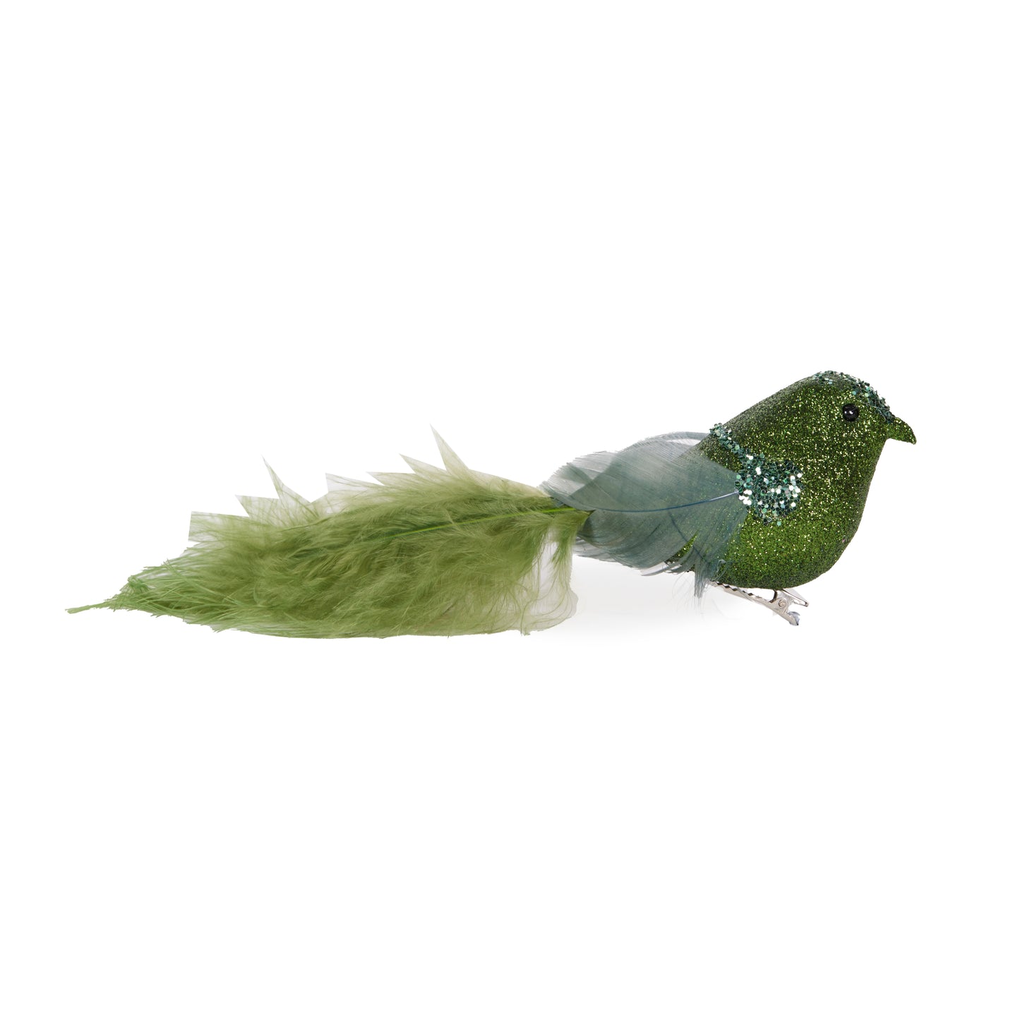 Green Sugared Clip Bird