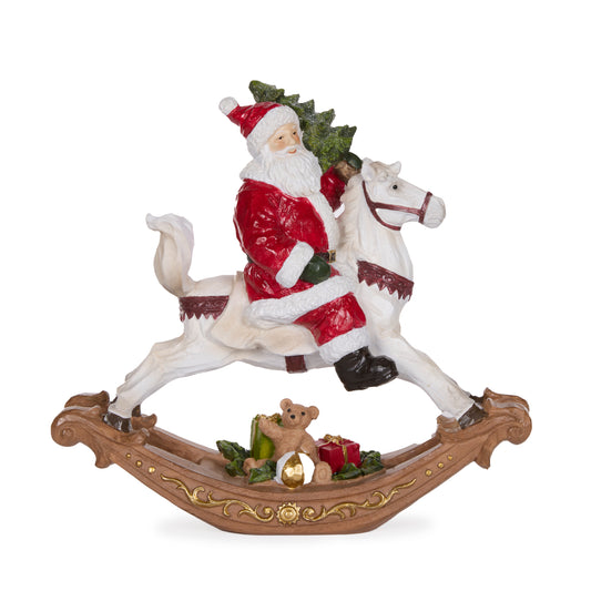 Traditional Santa On Rocking Horse