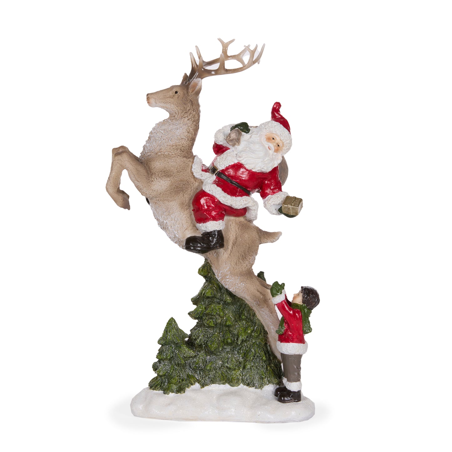 Traditional Santa On Reindeer Scene