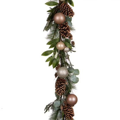 180 Cm Copper Hues Bauble Garland