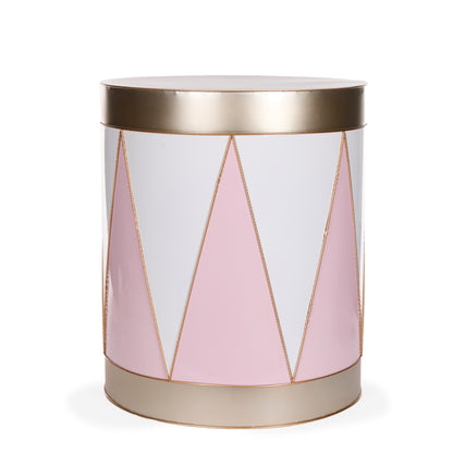 Set/3 Pink And Champagne Harlequin Drums