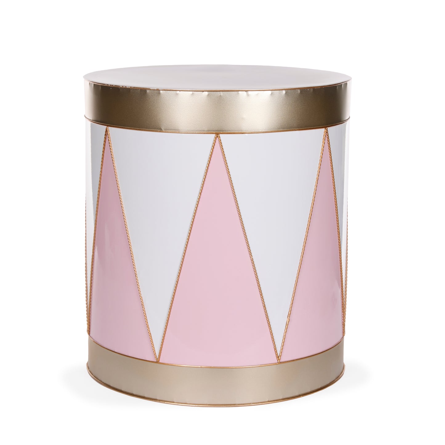 Set/3 Pink And Champagne Harlequin Drums