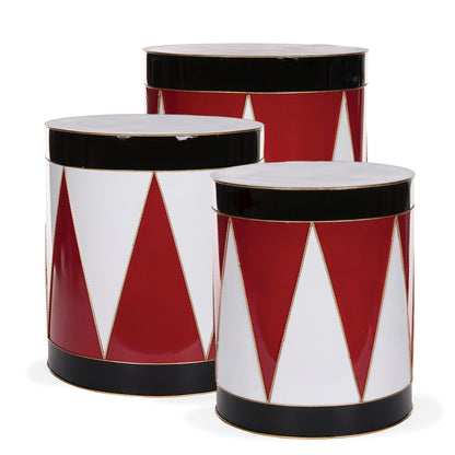 Set/3 Traditional Harlequin Drums