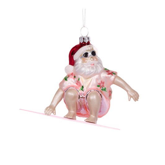 Vintage Surfing Santa Pink