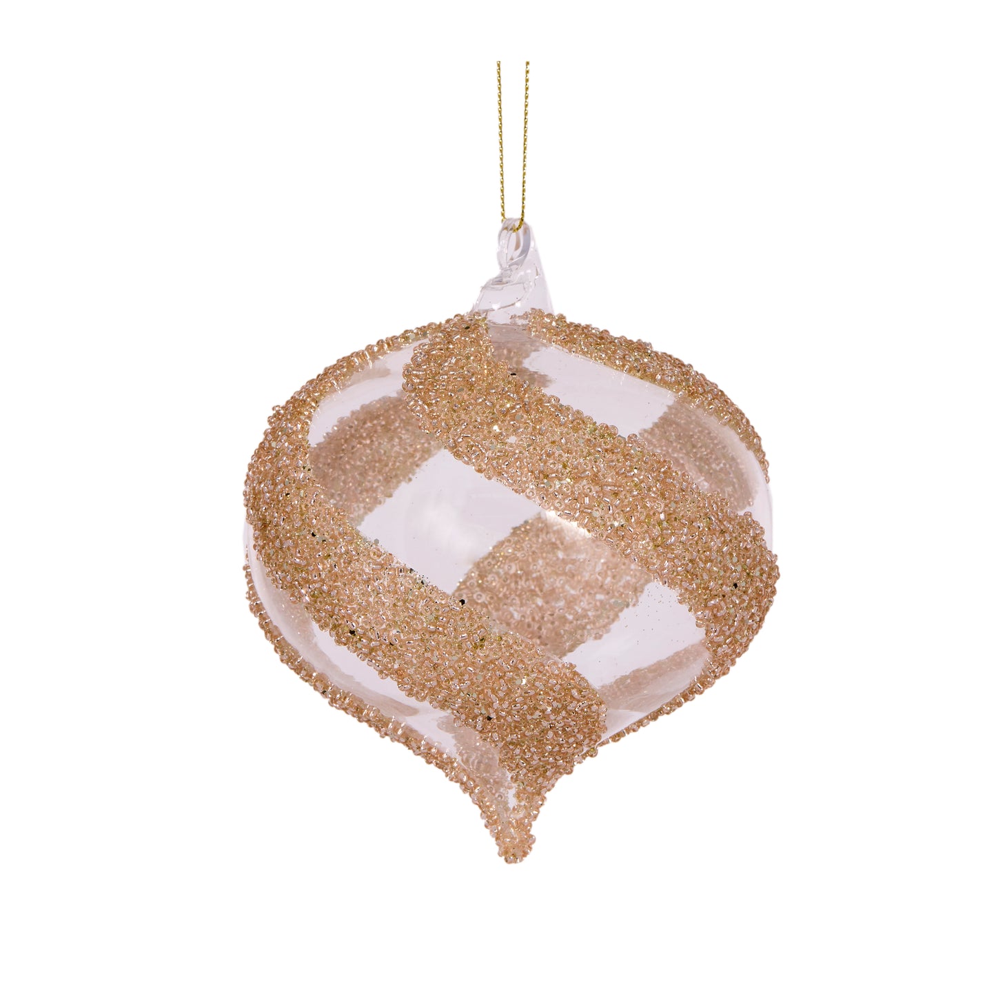 Champagne Crystal Swirl Onion Bauble