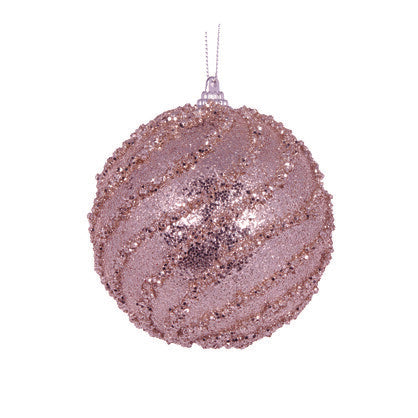 Pink Glittered Swirl Bauble