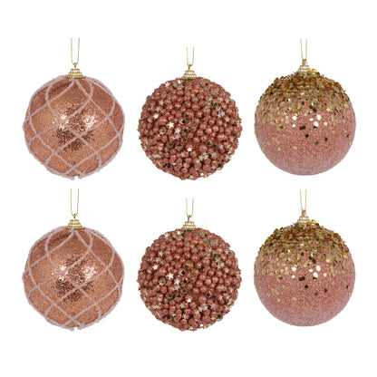 6 Pack Copper Shatterproof Baubles