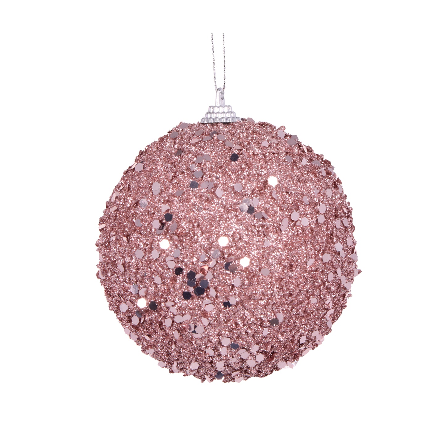 Pink Textured Glitter Bauble