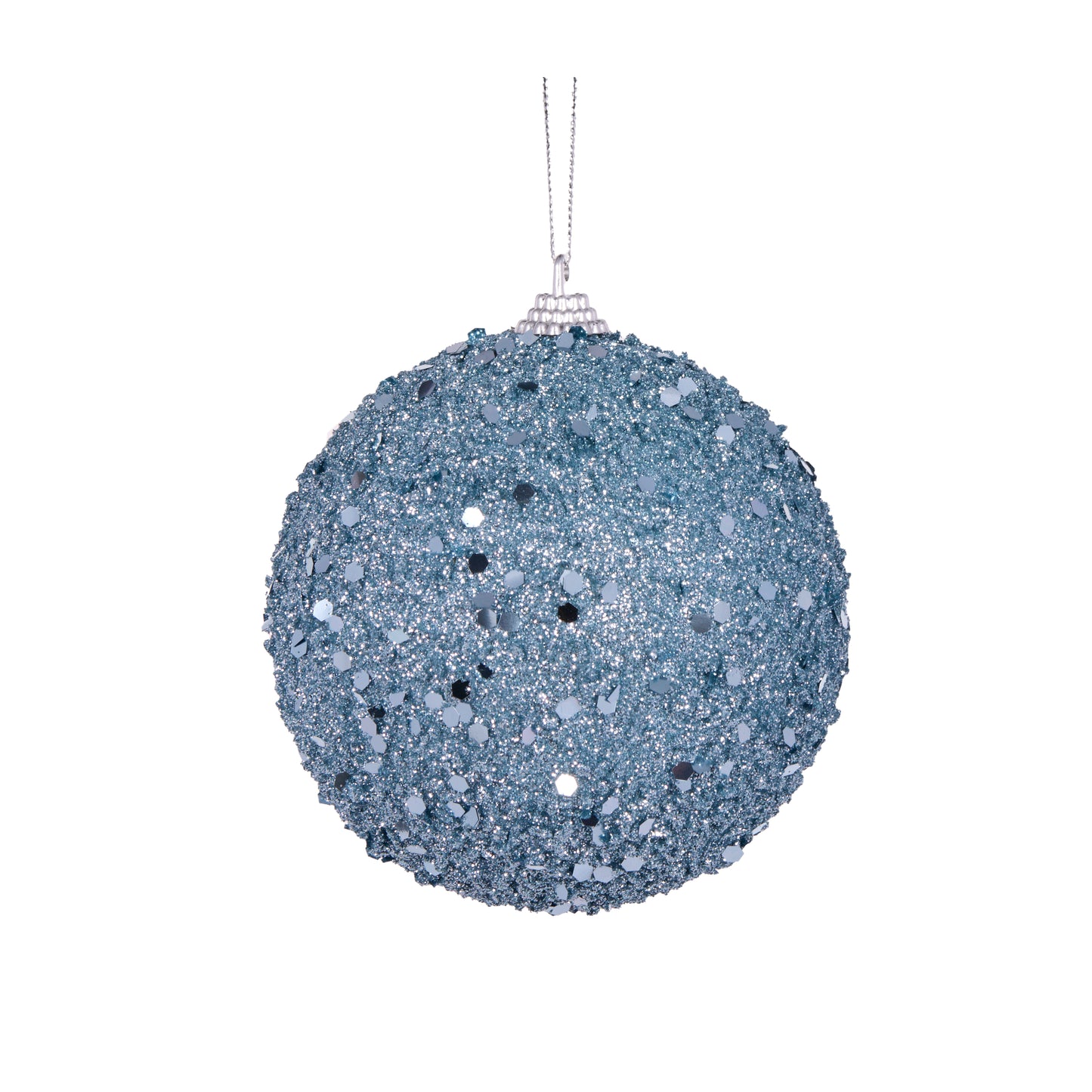 Light Blue Textured Glitter Bauble