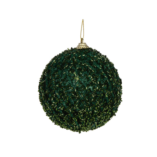 Green Glittered Lattice Bauble