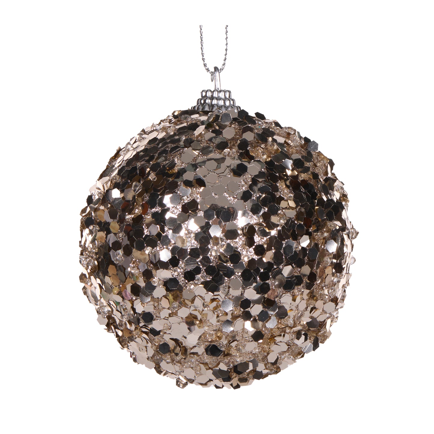 Champagne Glitter Flake Bauble