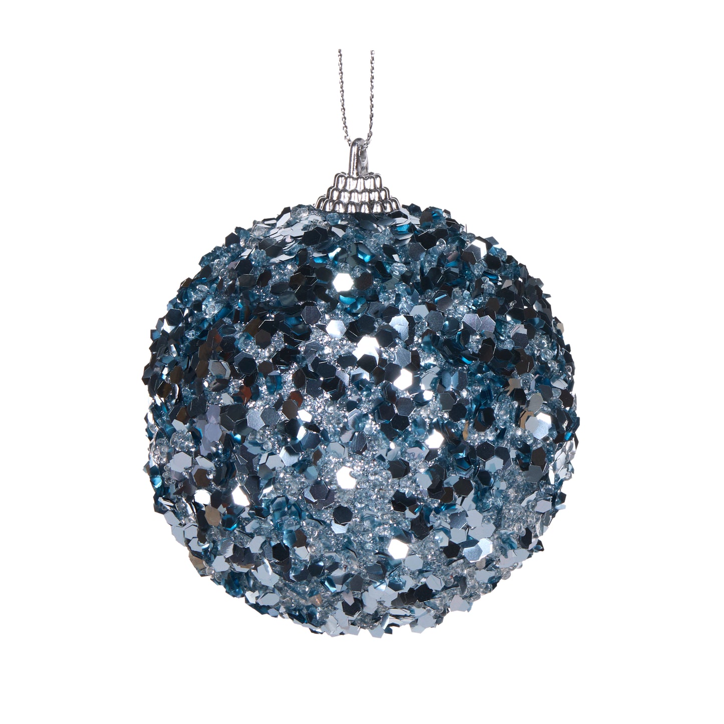 Light Blue Glitter Flake Bauble