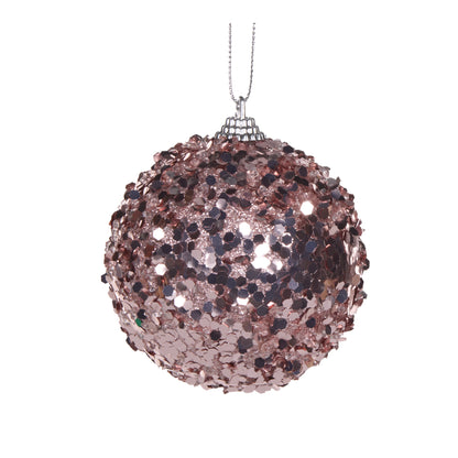 Pink Glitter Flake Bauble