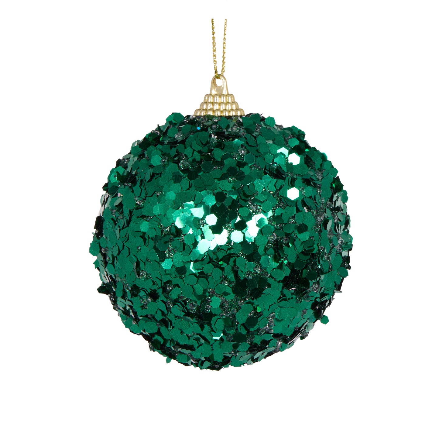 Green Glitter Flake Bauble