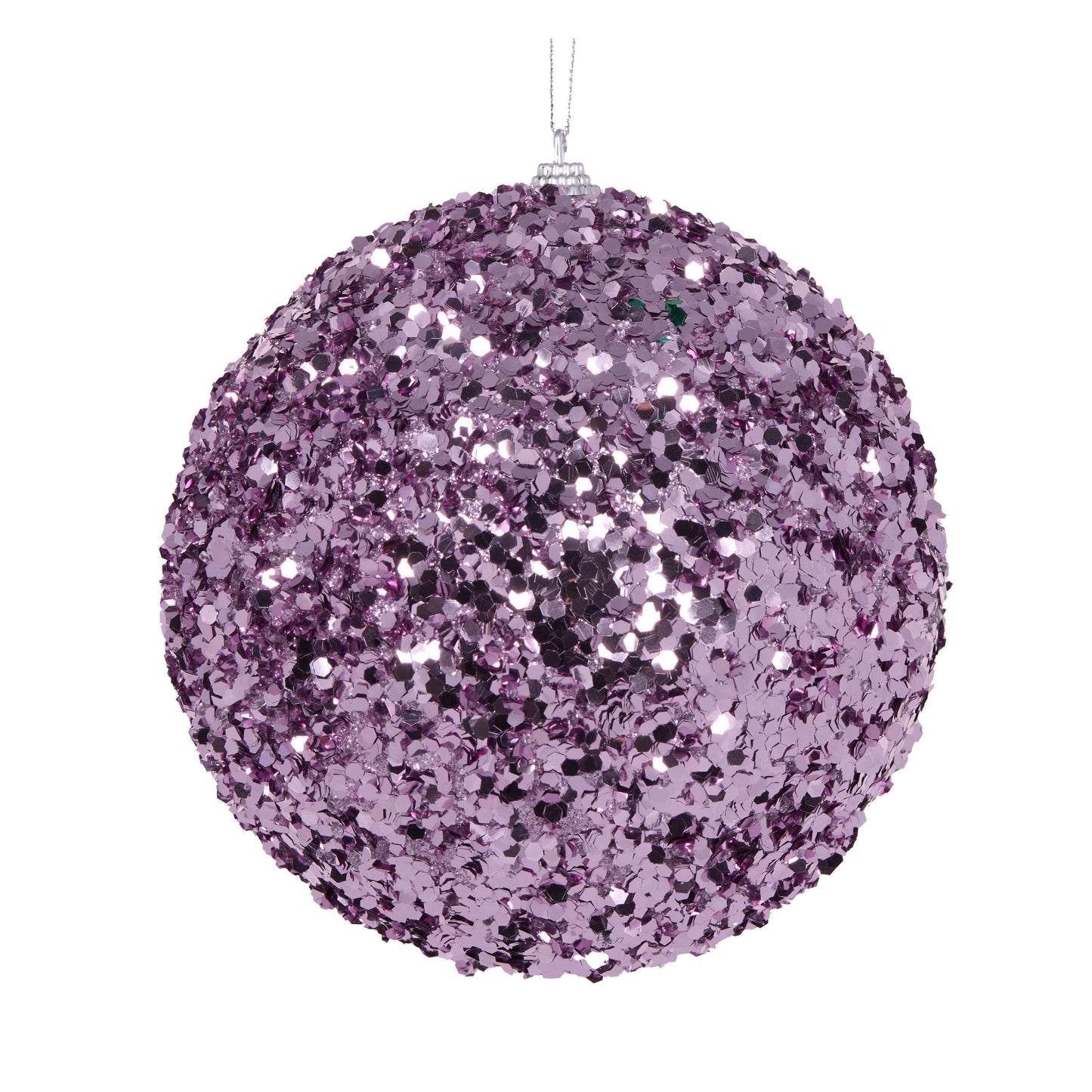 Xl Mauve Glitter Flake Bauble