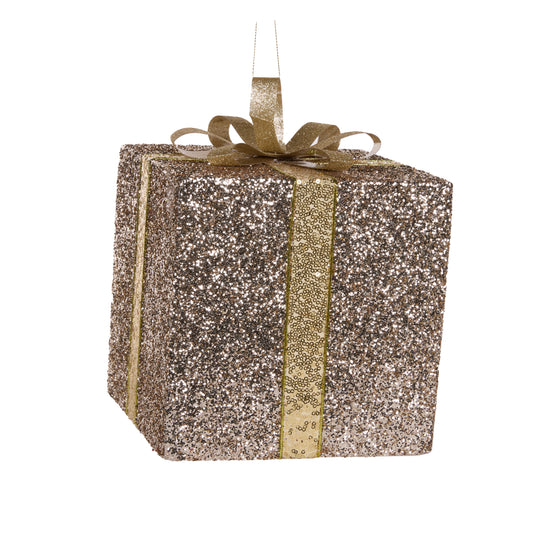 Large Champagne Glitter Gift Box
