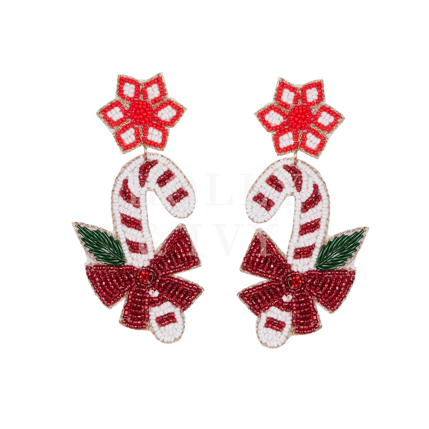 Pink White Candy Cane Earrings