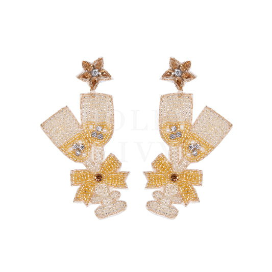 Twin Champagne Glasses Earrings