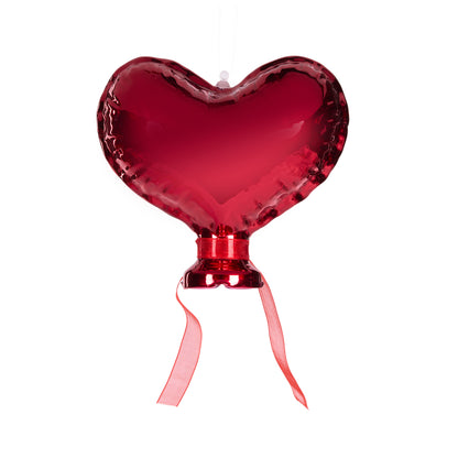 METALLIC RED HEART BALLOON HANGING LARGE