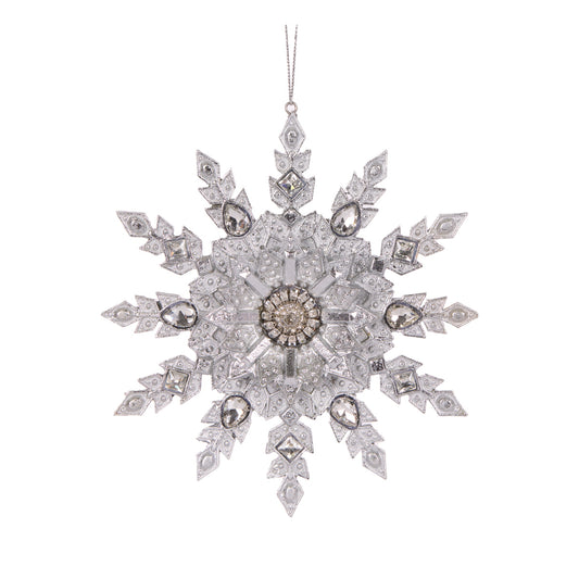 17 CM SILVER DECO SNOWFLAKE ORNAMENT