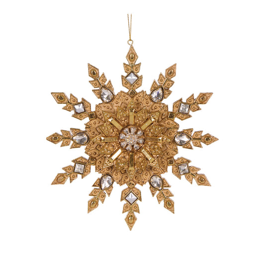 17 CM GOLD DECO SNOWFLAKE ORNAMENT