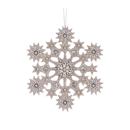 16.6cm Beaded Deco Snowflake Ornament