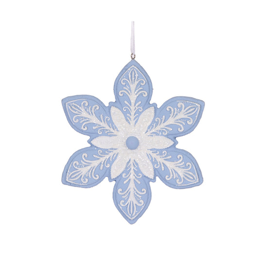 PIPED BLUE SNOWFLAKE COOKIE HANGING