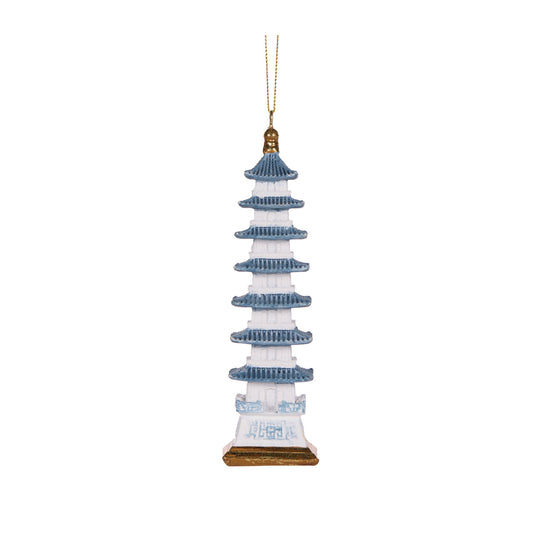 BLUE AND WHITE PAGODA HANGING