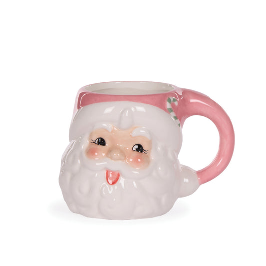 PINK VINTAGE SANTA MUG