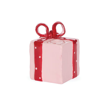 PINK PRESENT CANDLE HOLDER
