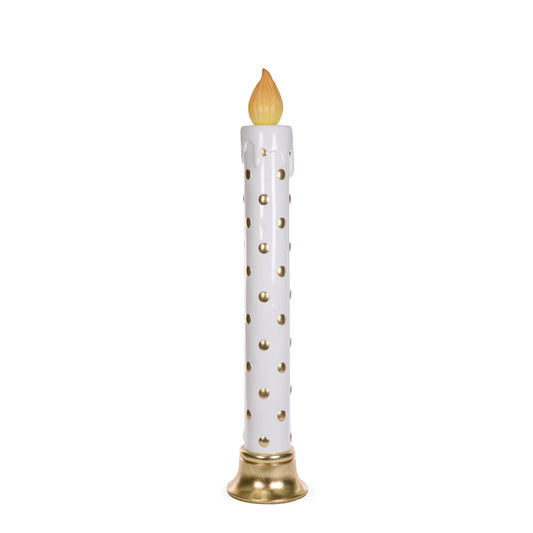 122.5 CM LED WHITE AND GOLD POLKA DOT CANDLE