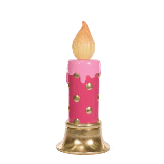 54.5 CM LED PINK POLKA DOT CANDLE