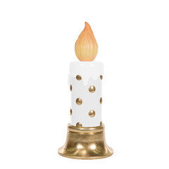 54.5cm LED White And Gold Polka Dot Candle