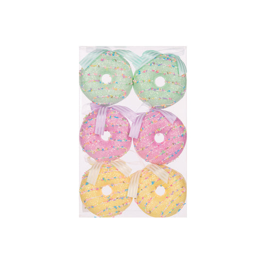 6PK PASTEL HANGING DONUTS